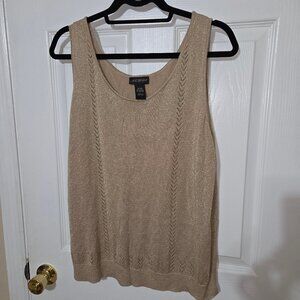 Lane Bryant Shimmery GoldMetallic Sweater Tank Top 22/24 Plus Size